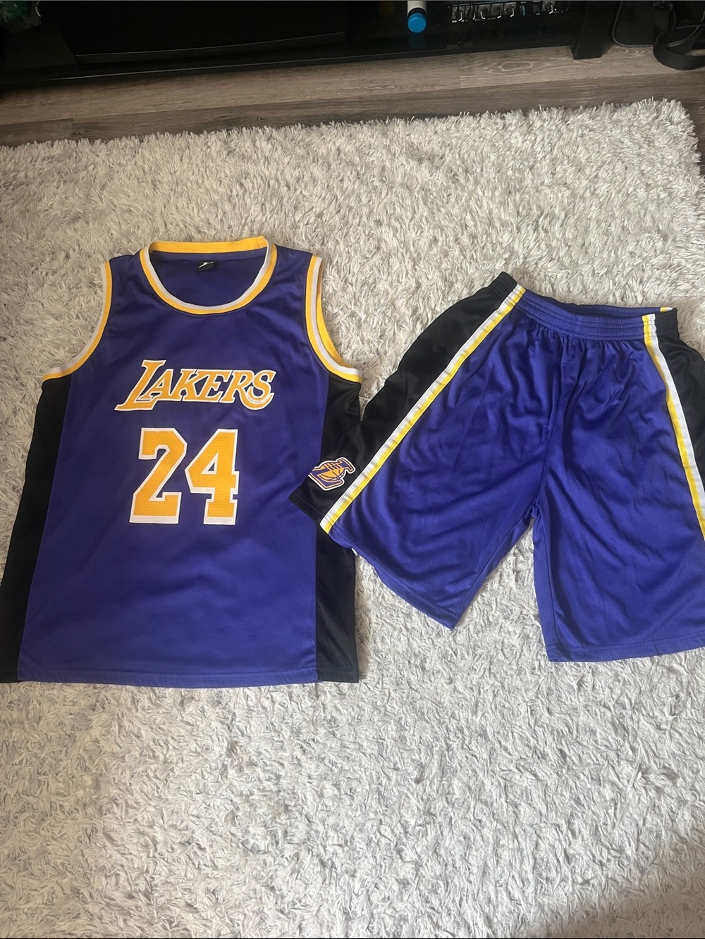 LAKERS #24 PURPLE & GOLD BASKETBALL JERSEY & SHORTS SET